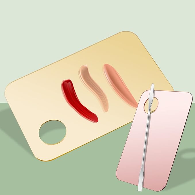 1 Pc Acrylic Cosmetic Makeup Palette Tray Foundation Spatula Makeup Mixing Palette Apply for Foundation Eye Shadow Lipsticks Nail Art Beauty Salon (Transparent)