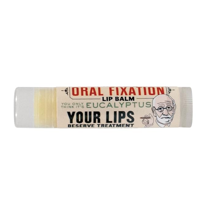 Sigmund Freud's Oral Fixation Lip Balm Tube, Eucalyptus Mint Flavored - Cruelty-Free and Made in The USA from Natural and Imported Ingredients
