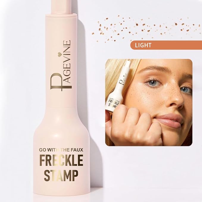 Upgrade Freckle Pen Stamp– Waterproof Faux Fake Freckles Makeup Tool,Natural-Looking Freckle Maker & Spray with Multi-Prong Precision Stamp Head,Long-Lasting Sunkissed Makeup (LIGHT)