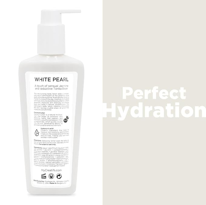 White Pearl Moisturizing Body Lotion with Coconut Butter and Hyaluronic Acid, 8.5 fl. oz.