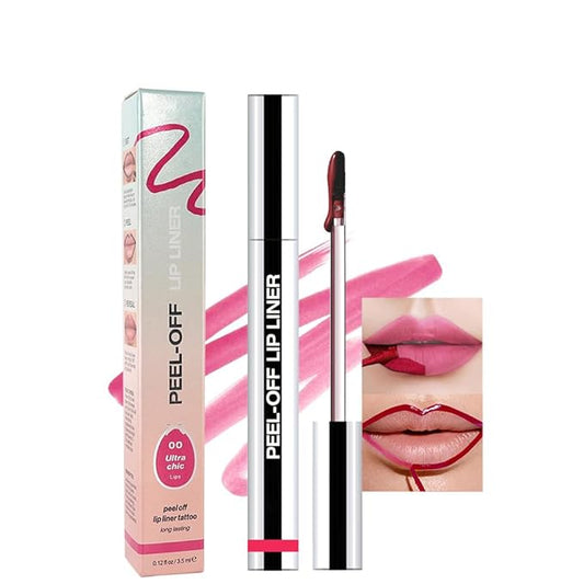 Matte Liquid Lip Stain Peel Off Lip liner Tattoo, Delicate Pink Matte Peel Off Lip Stain, Long Lasting Waterproof Lipstick Lip Gloss Stain, Transfer-proof for All Skin Types 0.12 fl oz 00#