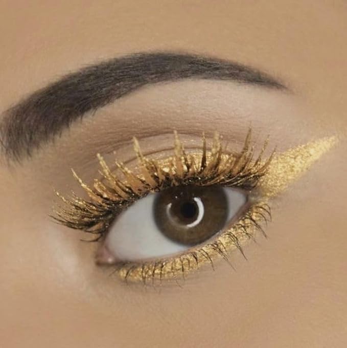 Maydear Gold Waterproof Colored Mascara - Long Lasting, Smudgeproof, Fast Dry, Lengthening Eye Makeup for Women - Party & Stage Use