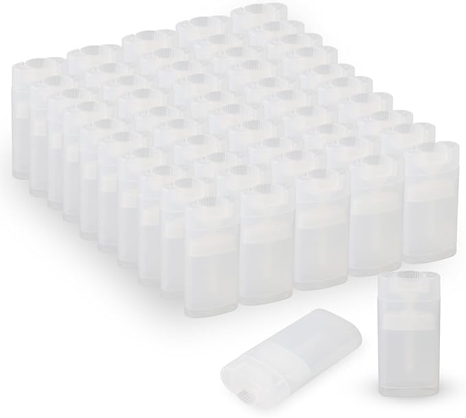 100PCS 15ML Transparent Empty Oval Deodorant Lip Lipstick Balm Tubes Containers for DIY Homemade Crayon Chapstick Holder