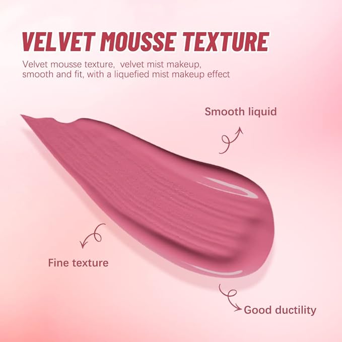 2 Colors Liquid Blush,Soft Cream Face Blush, Dewy Cheek Tint, Long Lasting Natural Matte Finish Looking,Moisturizing Lightweight Blendable Feel (02-HAPPY / 04 - LOVE)