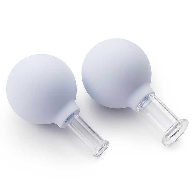 Zoe Ayla Facial Cupping Set, 2 Pcs - Cupping Kit for Massage Therapy - Improves Skin Appearance - Promotes Blood Circulation - Sculpts and Tones - Reduces Puffiness - 1 Large Cup - 1 Small Cup