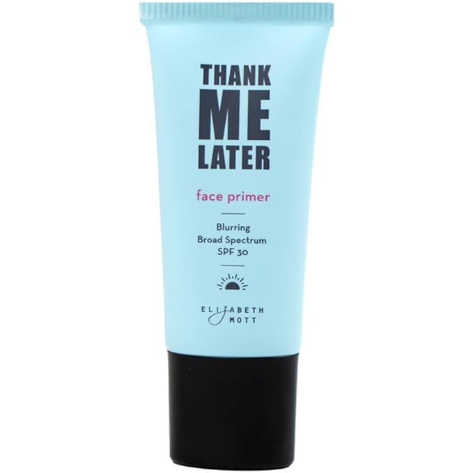Elizabeth Mott Thank Me Later Blurring Face Primer SPF30 - Liquid Base Primer for Perfect Skin Makeup Application and All-Day Wear - Cruelty-Free Long Lasting Hydrating Power Grip Formula, 30 g