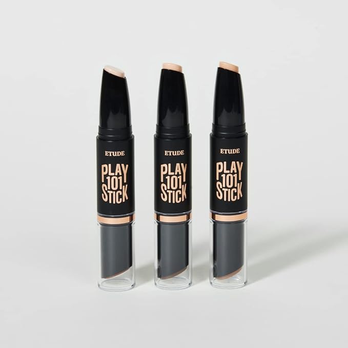 ETUDE Play 101 Stick Contour Duo #2(21AD) | Creamy Shading and Highlighter Duo for Easy Contouring Makeup | Kbeauty