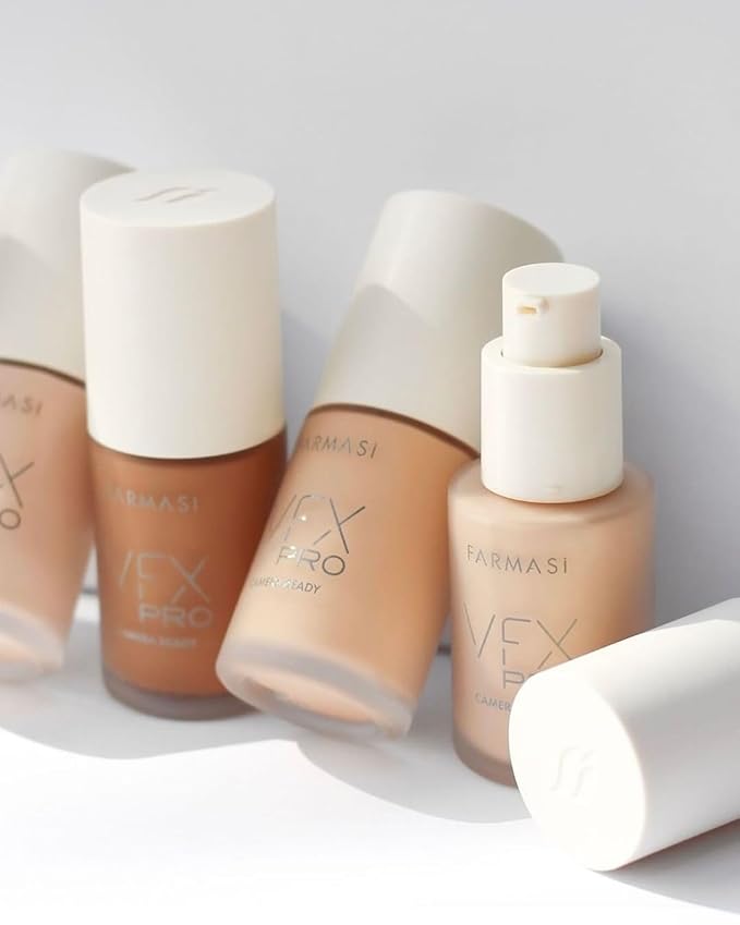 FARMASi Vfx Pro Foundation, Full Coverage Liquid Cream, Lightweight Long Lasting Coverage, Breathable Skin Moisturizer with Color True Matte Blending, Face Makeup, 1 fl. oz / 30 ml - Neutral Medium 13