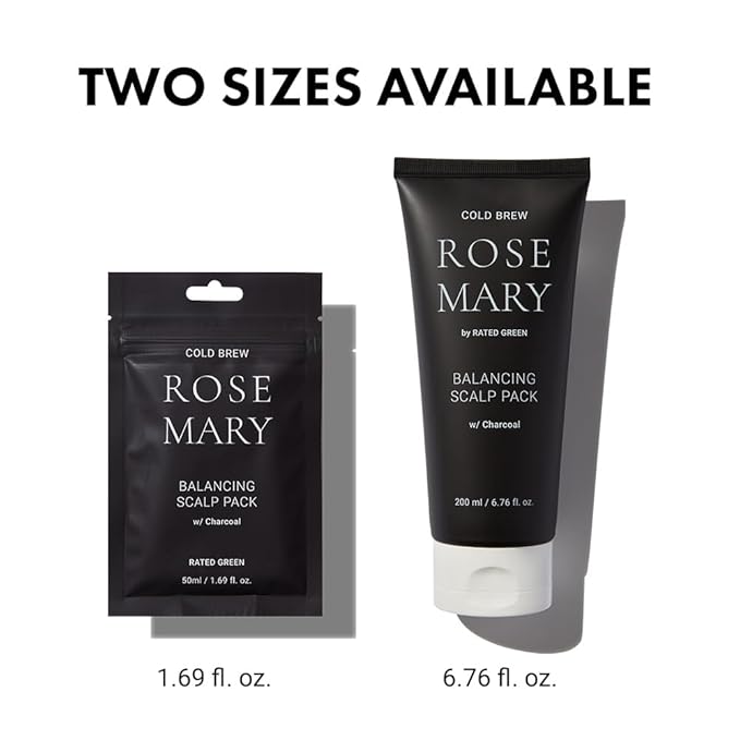 RATED GREEN Cold Brew Rosemary Balancing Scalp Pack w. Charcoal | Rosemary, Charcoal | Detoxifying and Deep Conditioning Care For Oily, Flaky Scalp | Silicone-Free, Korean Vegan Formula | 6.76 Fl. Oz