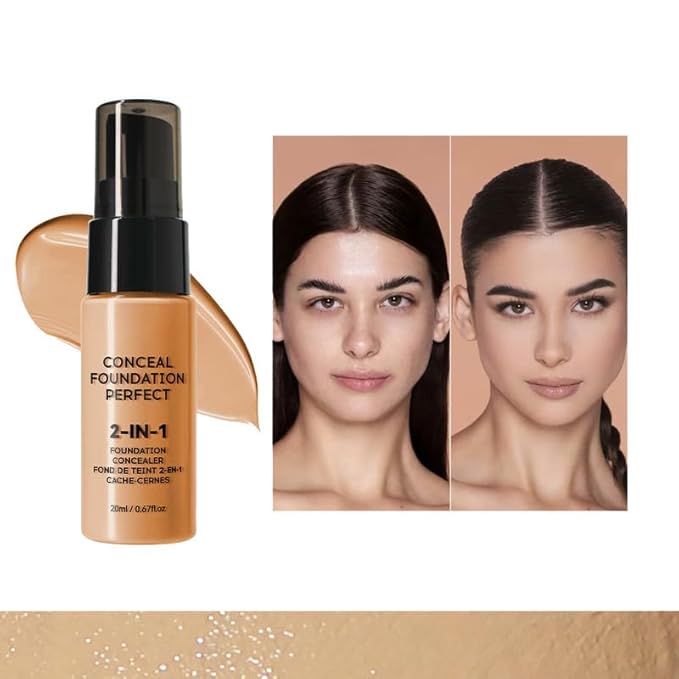 Flawless Liquid Coverage Foundation Long-Lasting Makeup Base Moisturizing Non-greasy Poreless Liquid Concealer Foundation For All Skin, Easy To Push Away, Matte Finish, Balanced Skin Color(01#)