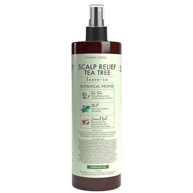 Leave In Conditioner Spray - Tee Trea Scalp Treatment - Anti-Dandruff and Dry & Itchy Scalp treatment, Hydrating & Medicated Formula for Psoriasis and Scalp Care - Detangles & Nourishes Hair.