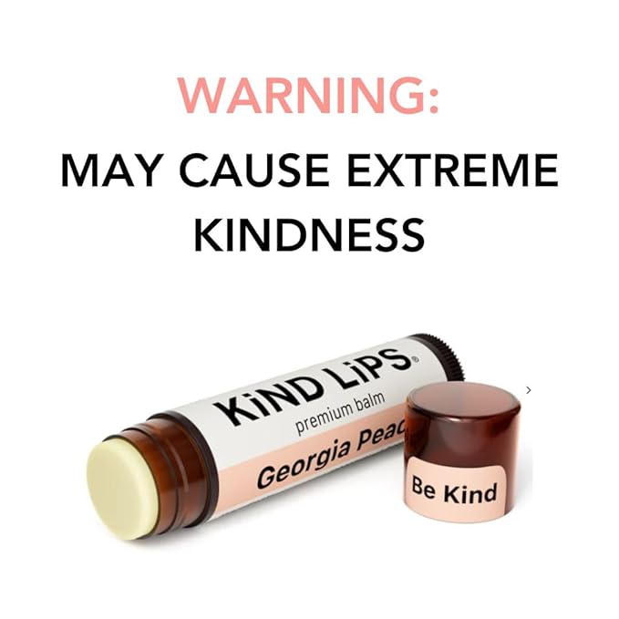 Kind Lips Lip Balm - Nourishing & Moisturizing Lip Care with Shea Butter, Beeswax & Vitamin E | Georgia Peach Flavor | 0.15 Oz (Single Tube)