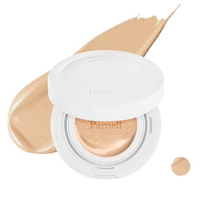 Parnell Cicamanu Serum Cushion - Moisturizing Foundation for Soothing, Coverage, Glass Skin and Lightweight for Sensitive and Dry Skin Pearl Skin (0.52 Fl Oz) (23W)
