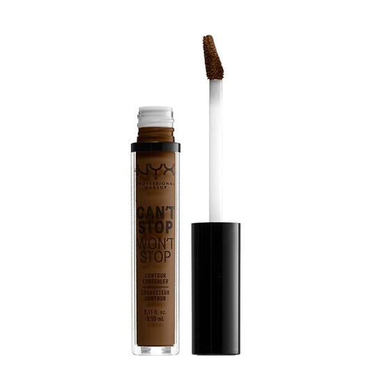 NYX PROFESSIONAL MAKEUP Can't Stop Won't Stop Contour Concealer, 24h Full Coverage Matte Finish - Walnut
