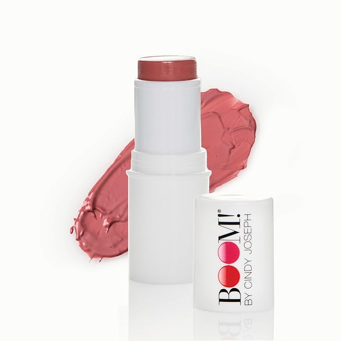 BOOM Beauty Boom Stick Rose Nude: 3-in-1 Cream Blush Stick for Eyes, Lips & Cheek, Long-Wearing Blendable & Building Color Vegan Lipstick for All Skin
