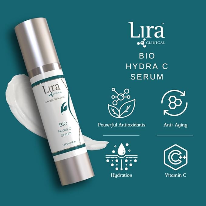 Lira Clinical BIO Hydra C Serum – Vitamin C Face Serum with Citric Acid and Plant Stem Cells – Hydrates Skin and Reduces Visible Signs of Aging – Daily Skincare Solution with Antioxidants - 50 ml