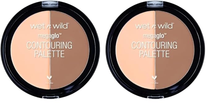 wet n wild MegaGlo Contour Palette, Dulce De Leche | Contouring Powder Face Kit | Flawlessly Sculpted Face (Pack of 2)