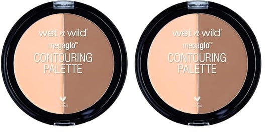 wet n wild MegaGlo Contour Palette, Dulce De Leche | Contouring Powder Face Kit | Flawlessly Sculpted Face (Pack of 2)