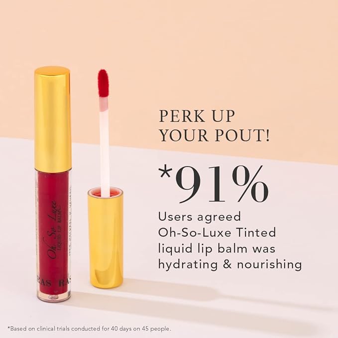 Oh-So-Luxe Liquid Tinted Lip Balm, Hydrating & Nourishing Tinted Lip Oil for dry dark lips, results in Soft & Glowing Lips, Moisturizing, Non-Sticky Berry Red Shade - 0.10 Fl Oz - RAS LUXURY OILS