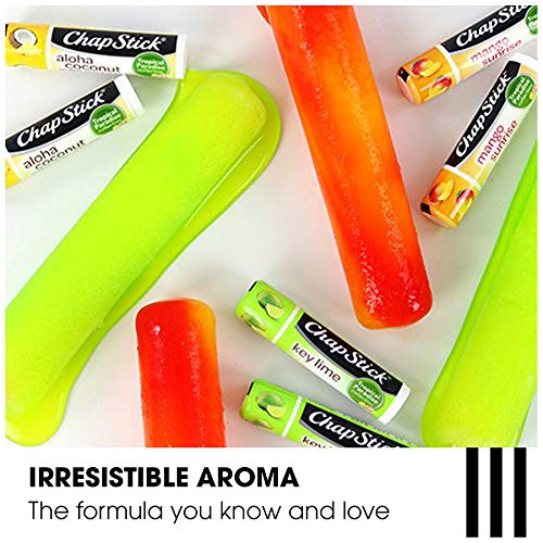 ChapStick Lip Care Bundle – Tropical Paradise Collection with Mango Sunrise, Key Lime, and Aloha Coconut Lip Balm, 0.15 Ea (5 Piece Set)