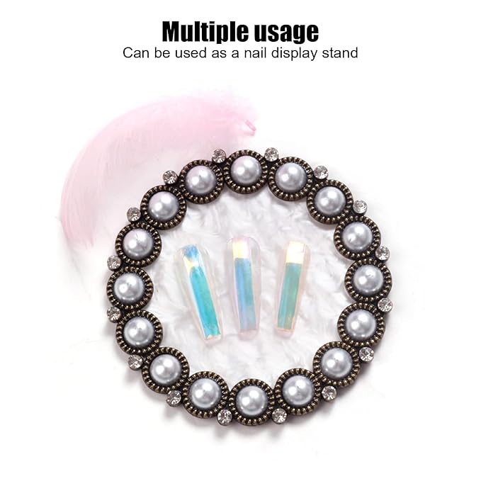 Polish Mix Palette, Resin Nail Art Display Board Cosmetic Nail Mixing Palette Color Mixing Nail Art Tips Display Plate(Copper)