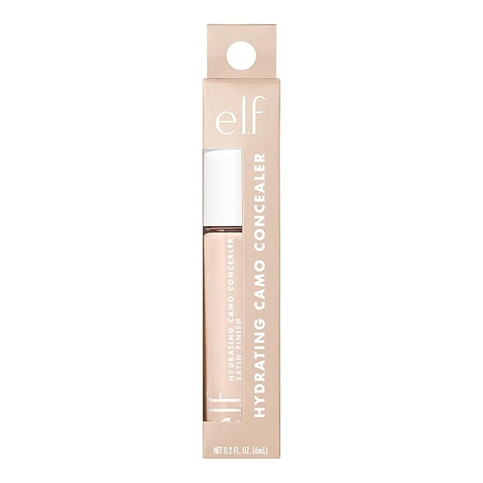 e.l.f. Hydrating Camo Concealer, Lightweight, Full Coverage, Long Lasting, Conceals, Corrects, Covers, Hydrates, Highlights, Fair Rose, Satin Finish, 25 Shades, All-Day Wear, 0.20 Fl Oz