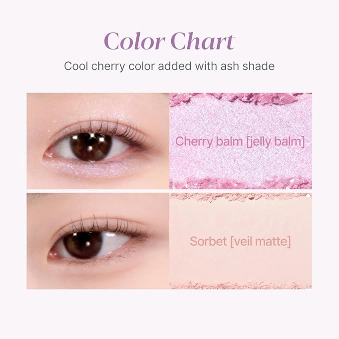 Espoir Real Eye Palette All New #5 Hushed Cherry 0.17 oz | Multi-Use Long-Lasting Blendable 8 Colors Natural Glitter Soft veil matte Makeup Eyeshadow Palette for Various Makeup Looks | Korean Makeup