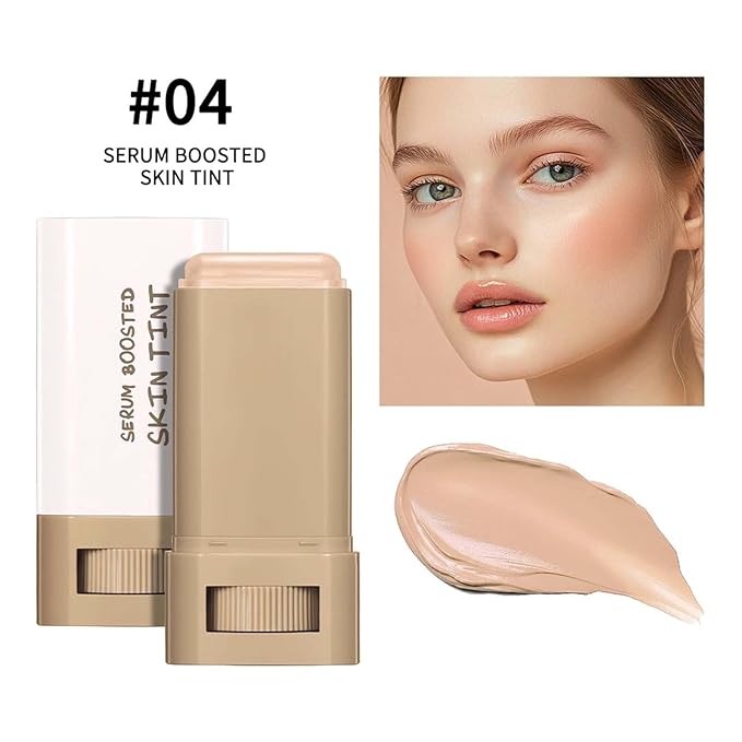 Beauty Balm Serum Boosted Skin Tint – Hydrating Tinted Moisturizer, Lightweight Solid Tinted Foundation Stick for Flawless, Sheer to Medium Coverage, Radiant & Dewy Finish, All-Day Wear (4#, 1)