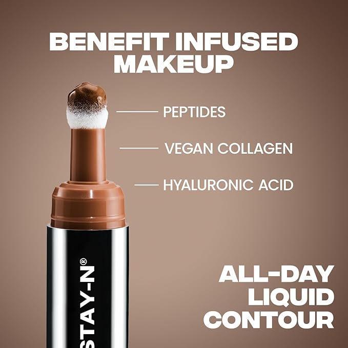 Sacheu Liquid Contour STAY-N Long Wear Cream Contour Makeup — Long Lasting, Blendable, & Lightweight Formula — Vegan & Cruelty-free, Giving Iconic