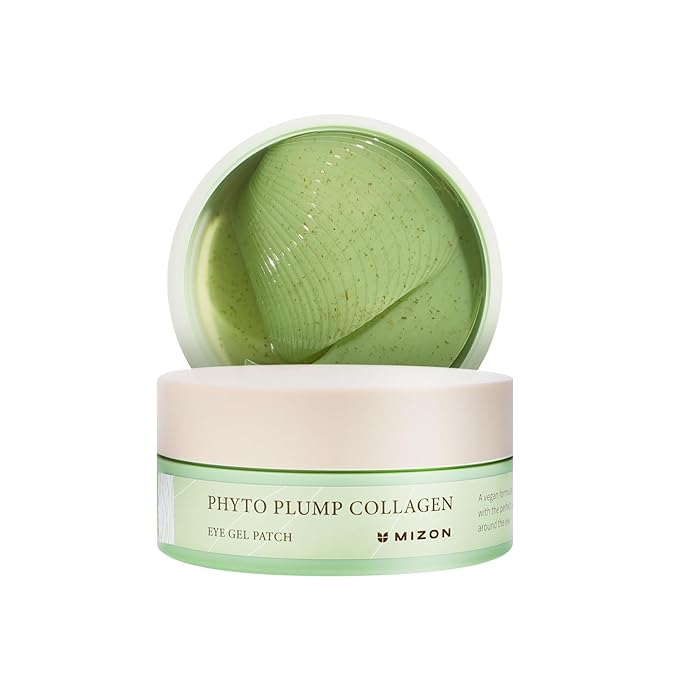MIZON Phyto Plump Collagen Eye Gel Patch with Moringa, Triple Hyaluronic Acid, and Botanical Extracts for Brightening, Hydration, and Elasticity – 60pcs – Improves Vitality and Glow