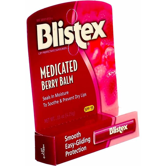 Blistex Medicated Berry Balm SPF 15 0.15 oz (Pack of 7)