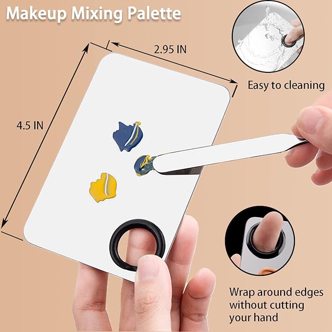 Picasso Makeup Spatula,Foundation Spatula,Foundation Palette,Make Up Spatula Tool,Mixing Nail Art Palette Beauty Skincare Cosmetic Spatula Makeup Tools,(Spatula+Palette+2 Pcs Powder Puff)