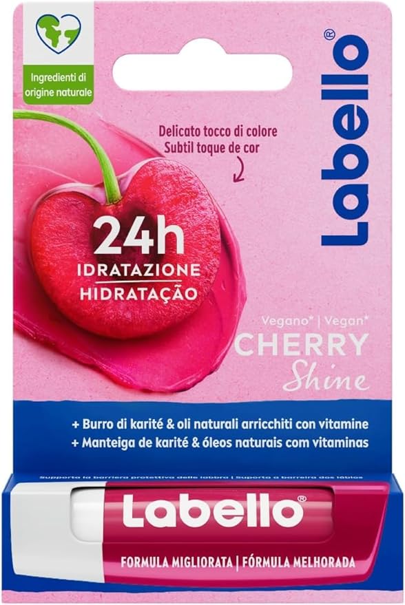 3 LABELLO CHERRY FRUITY SHINE LIP BALM STICK CARE BEAUTY SOFT SMOOTH SPF 10 NEW