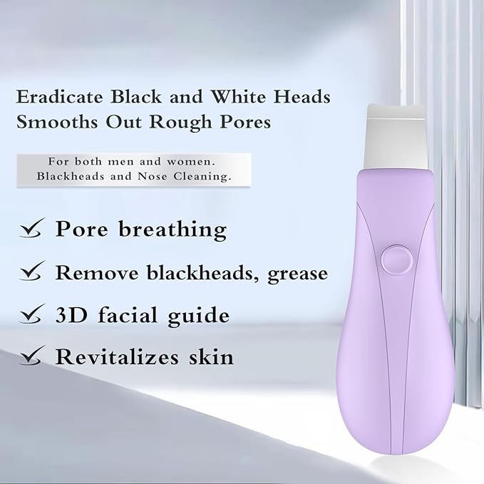 Skin Scrubber Face Spatula Skin Spatula Pore Cleaner Blackhead Remover Tools for Facial Deep Cleansing Skin Care Tool for Men and Women (Purple)