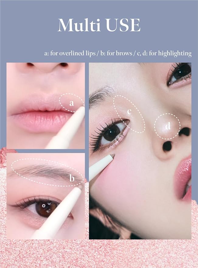 CORALHAZE Idol AEGYO-SAL Maker 05 Dreamy Rose, 2-in-1 Under-Eye Highlighter and Contour Liner for Bright, Voluminous Eyes, Long-Lasting, Smudge-Proof Shimmer Stick with Natural Glow, Korean Beauty