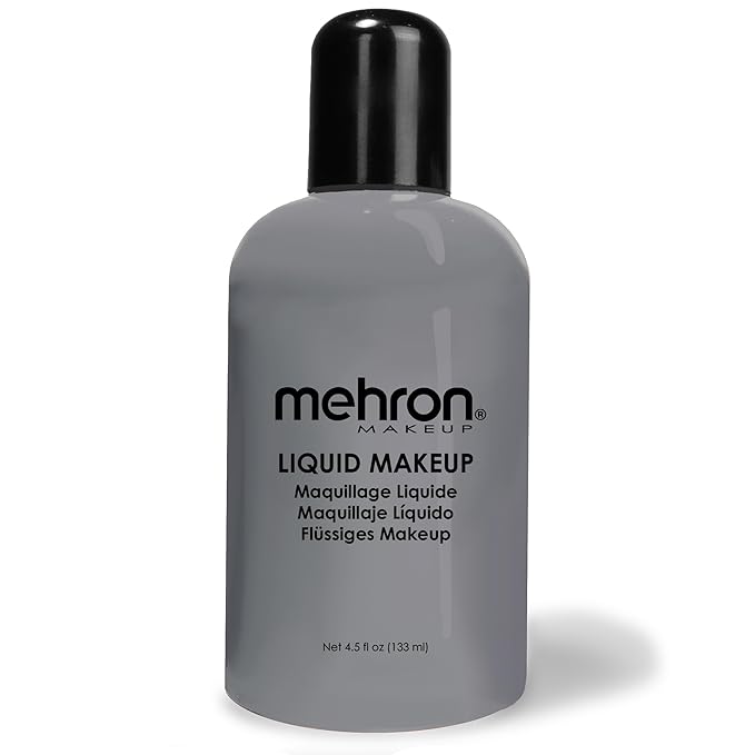 Mehron Makeup Liquid Makeup | Face Paint and Body Paint Perfect for Halloween, Cosplay I Air Brush Compatible 4.5 oz (133 ml) (MONSTER GREY)
