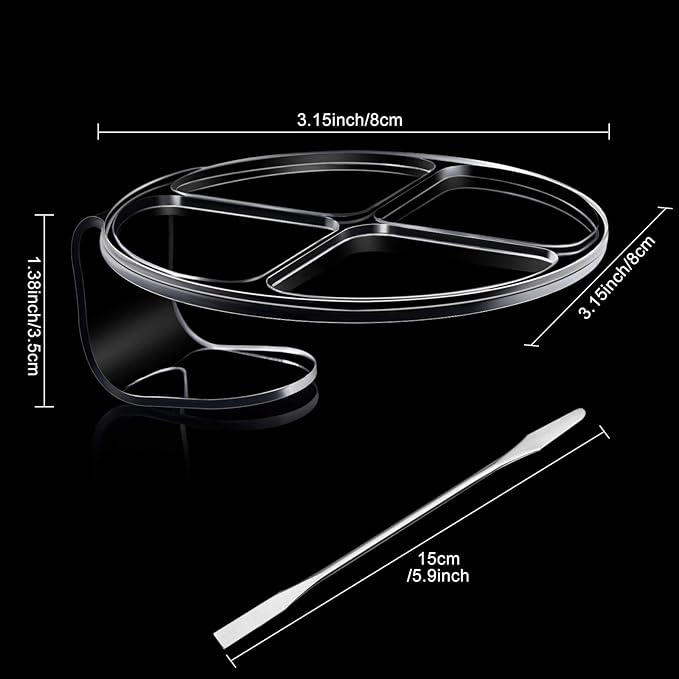 2 Pieces Hand Makeup Mixing Palette Handheld Palette Clear Makeup Cosmetic Palette Nail Art Manicure Palette with 2 Pieces Spatula for Mixing Foundation