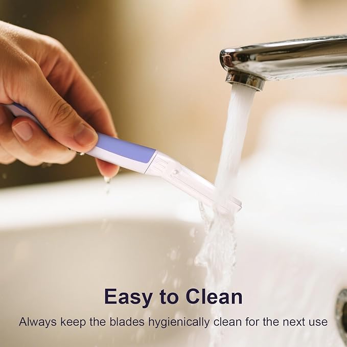 Face Razors for Women, Dermaplane Razor for Women Face, Eyebrow Razor, Dermaplaning Tool, Skin Safe Microblades, Peach Fuzz Remover (12ct, Aegean Frost)