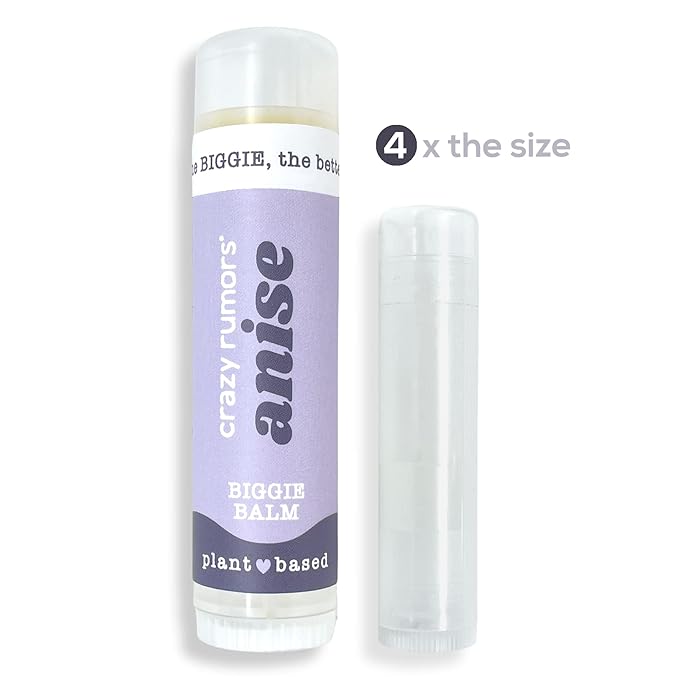 Crazy Rumors Biggie Anise Flavored All Natural, Plant Based Lip Balm to Moisturize and Nourish your Lips - Anise tube 0.6 oz (4x Larger than standard 0.15 oz lip balm)