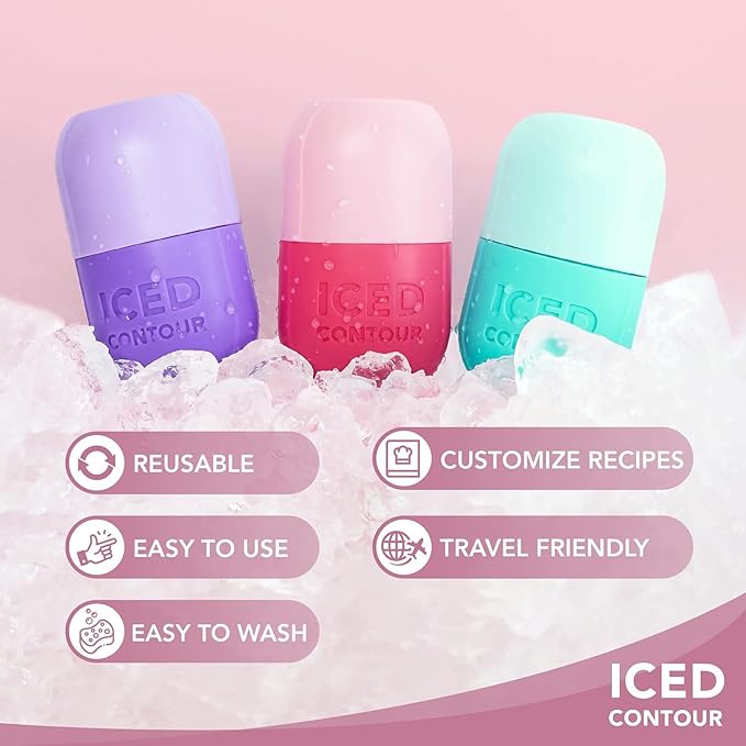 Ice Roller for Face, Ice Face Roller for Eyes, Neck and Cold Therapy for Injuries. Ice Mold for Face Massager, Skin Care. Remove Fine Lines, Shrink Pores, Reduce Acne (White)