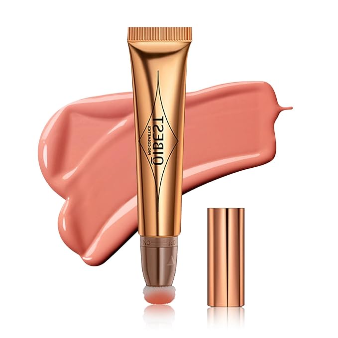 MEICOLY Liquid Blush Beauty Wand, Matte Face Blush with Cushion Applicator,Natural Finish Silky Smooth Creamy Blush Makeup, Lightweight Blendable Blush Stick for Cheek Lip,Cruelty-free,02 Pink