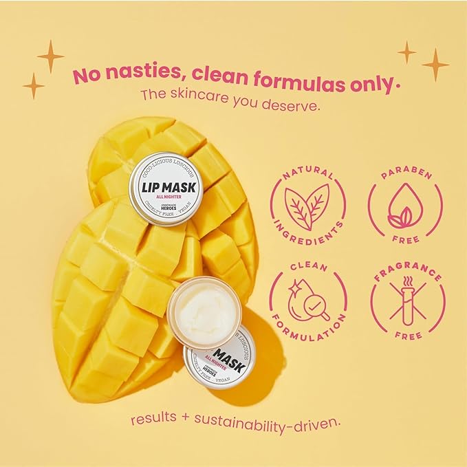 100% Natural Lip Scrub, Vegan Conditioning Coconut Lip Exfoliator, Gentle Exfoliant, Sugar Lip Polish and Lip Exfoliator Scrubber for Chapped and Dry Lips, (Lip Scrub and Lip Mask Gift Set)