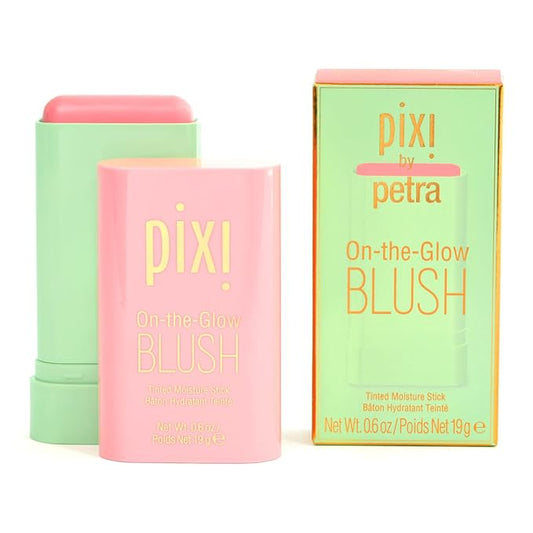 Pixi On-the-Glow Blush, Hydrating Tinted Moisture Blush Stick with Ginseng, Aloe Vera & Fruit Extracts, For Cheeks & Lips, 19g / 0.6oz, Paraben-Free (Fleur)