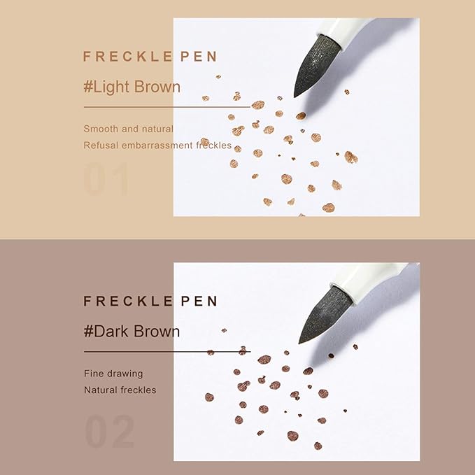 Freckle Pen 2 Colors Waterproof Lasting Natural Like Face Freckle Makeup Pen 2 Pcs 0.17 Fl Oz