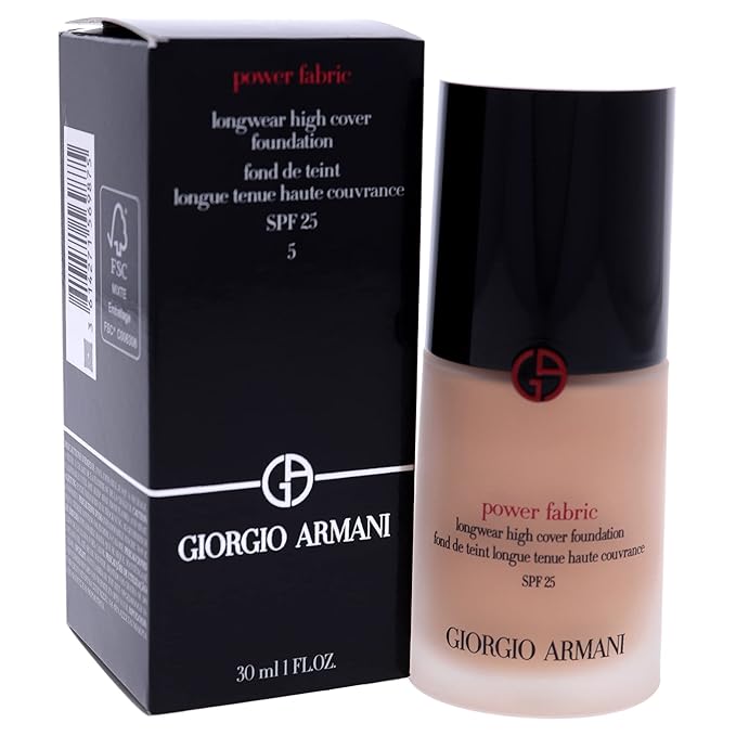 GIORGIO ARMANI Power Fabric Longwear High Cover Foundation SPF 25, # 5 Light, Neutral, 30 ml