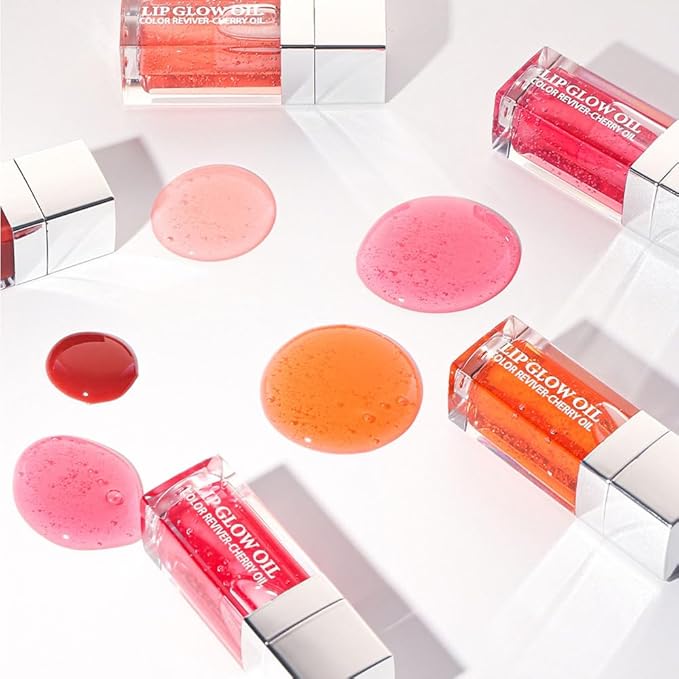Plumping Lip Oil, Moisturizing Lip Glow Oil, Long Lasting Nourishing Lip Gloss Lip Balm, Non-sticky Transparent Toot Lip Oil Tinted for Lip Care and Dry Lip - Coral