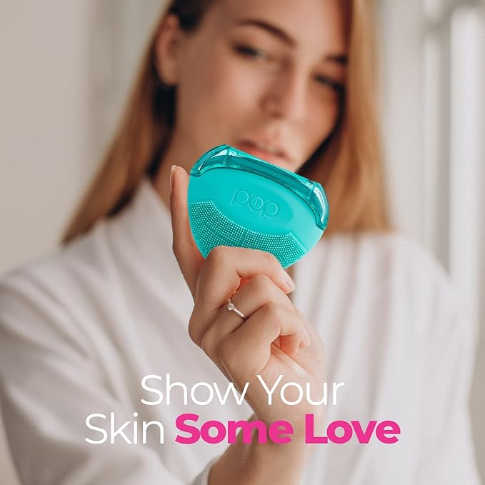 Pop Sonic Strawberry 3 in 1 Skin Exfoliating Cleanser Clean Massage Exfoliate - Turquoise