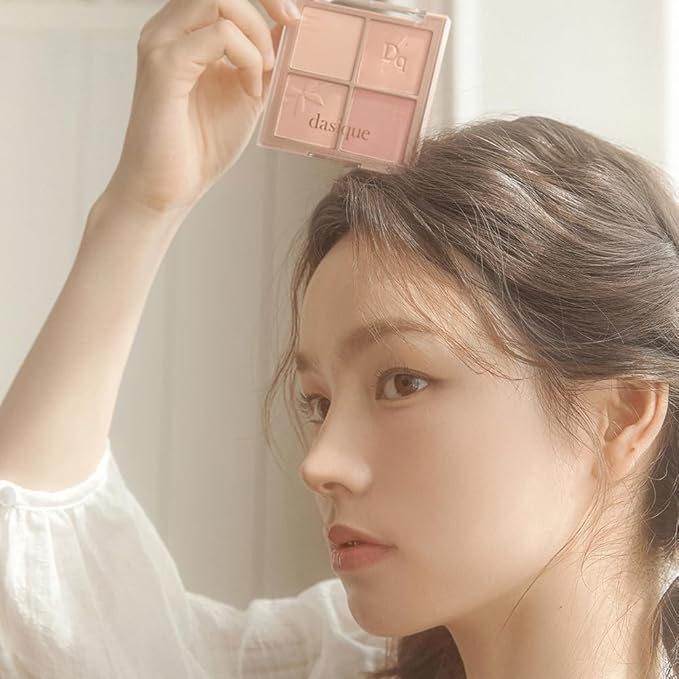 Dasique Blending Mood Cheek #10 Muted Nuts | 4 Blendable Shades in Lighteight Smooth Powder | Vegan | Korean Makeup | Blush