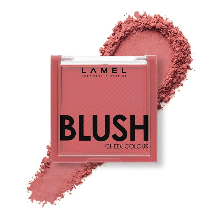 Lamel Blush Cheek Plum Color Mini - Blendable Purple Blush Powder - Enhances & Defines Shapes & Features - Shading & Contouring Powder Blush - 4 Universal Shades - № 408 (Plum) - 3.8g / 0.13 oz