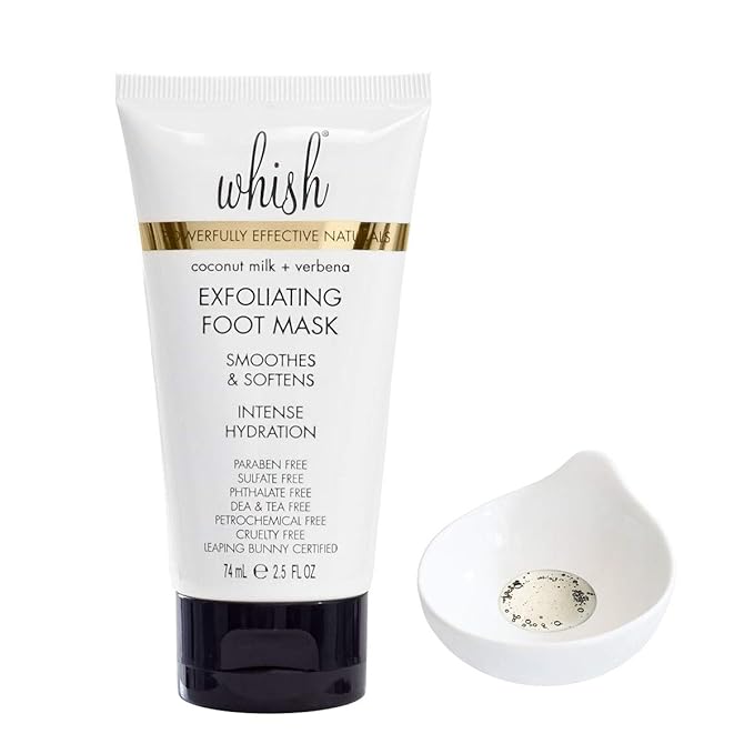 Whish Coconut Milk + Verbena Exfoliating Foot Mask - Smoothes & Softens, Intense Hydration